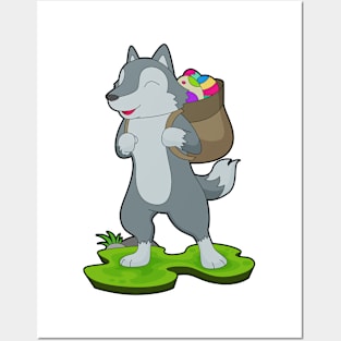 Wolf Easter Easter eggs Backpack Posters and Art